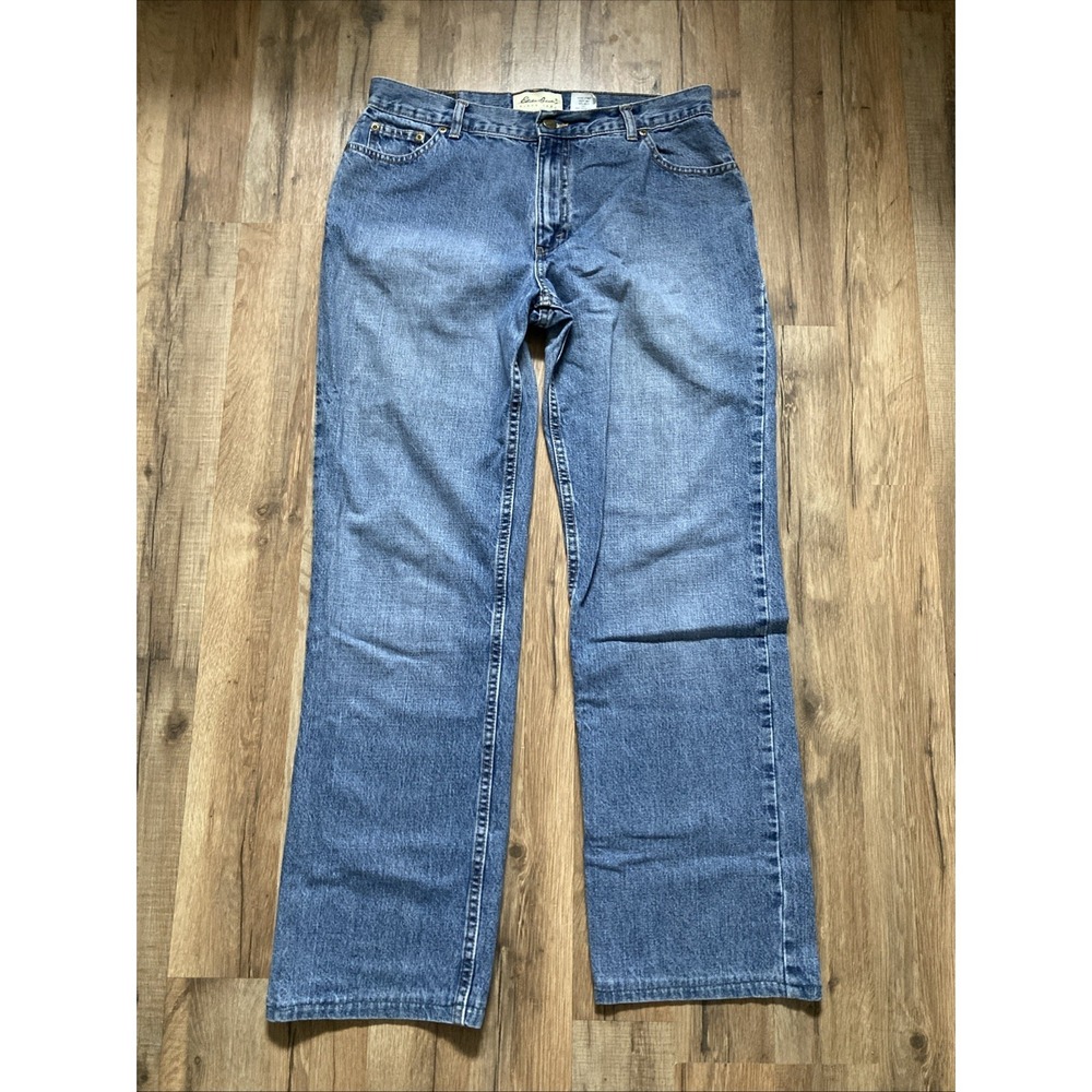 Eddie Bauer Womens 12 Tall Classic Fit Barely Boot Cut Jeans Cotton Vintage